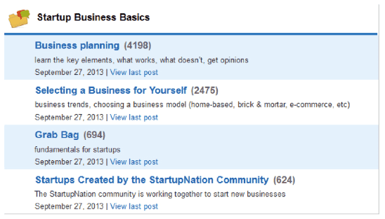 Startup Business Basics example.