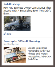 Facebook advertising example.