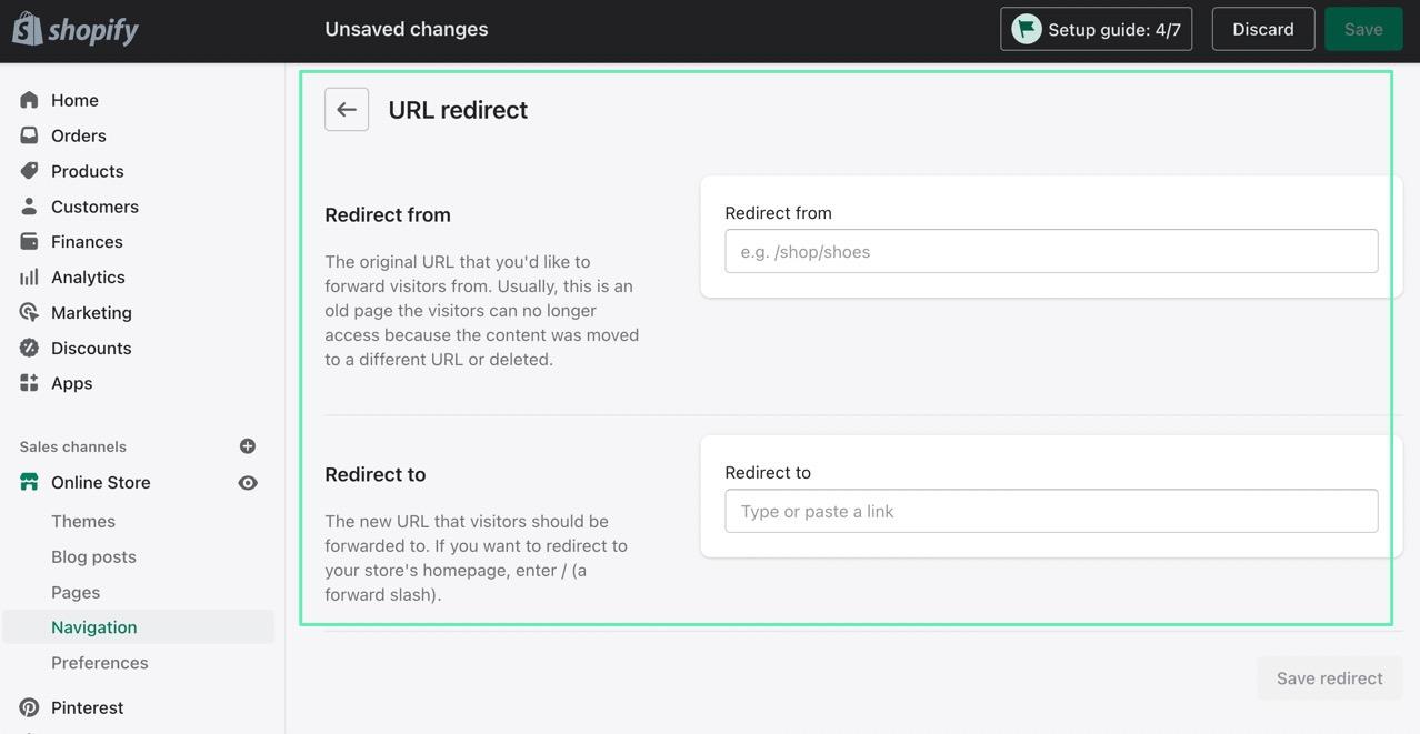 redirect in the best ecommerce platform for SEO