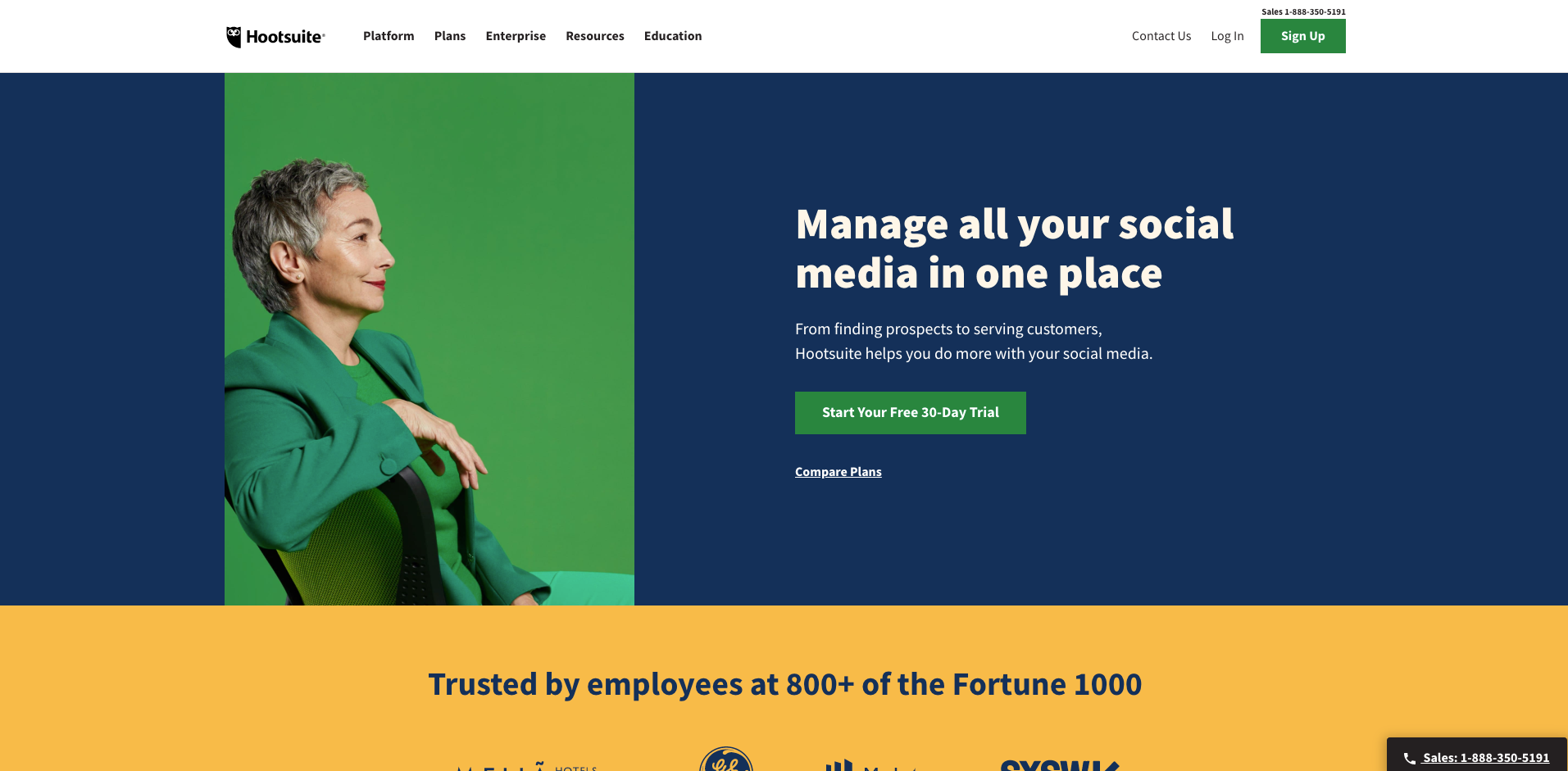 hootsuite homepage screenshot