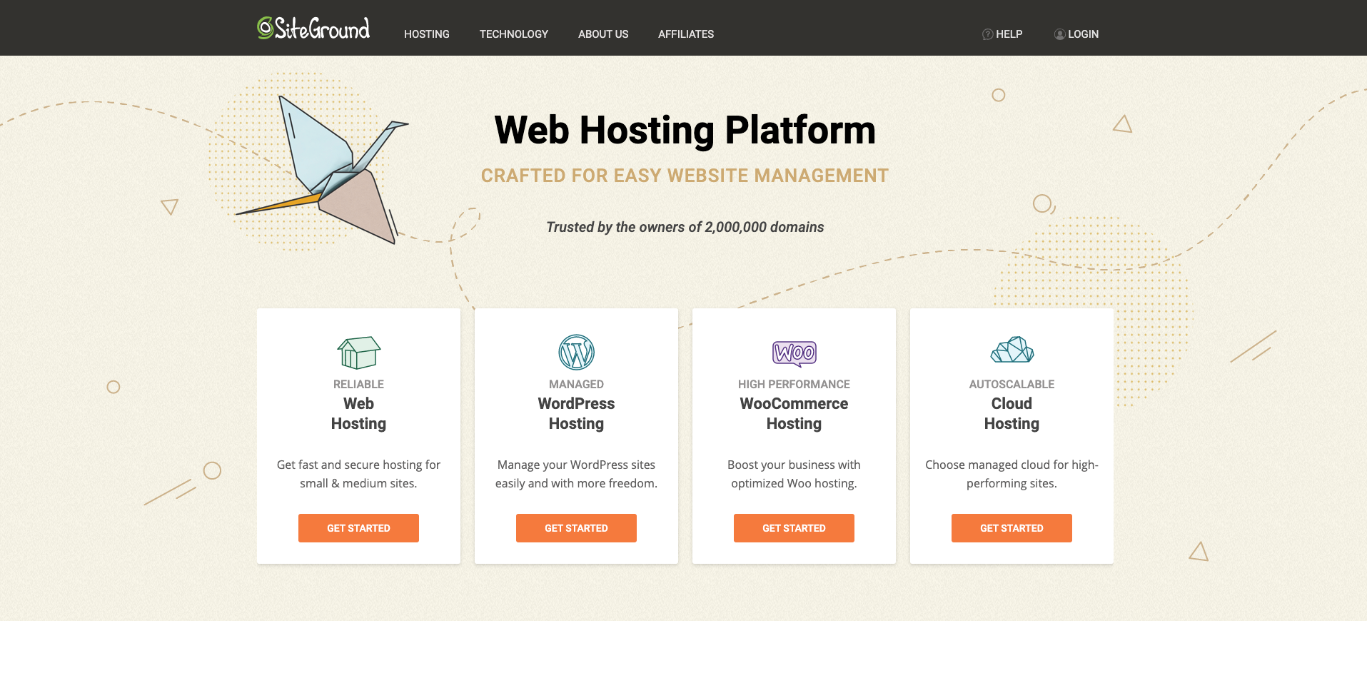siteground website homepage screenshot