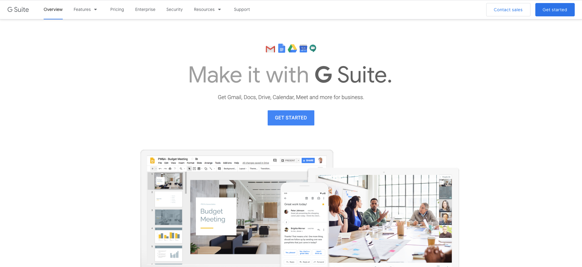 gmail for gsuite homepage screenshot
