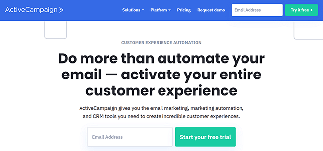 ActiveCampaign Homepage