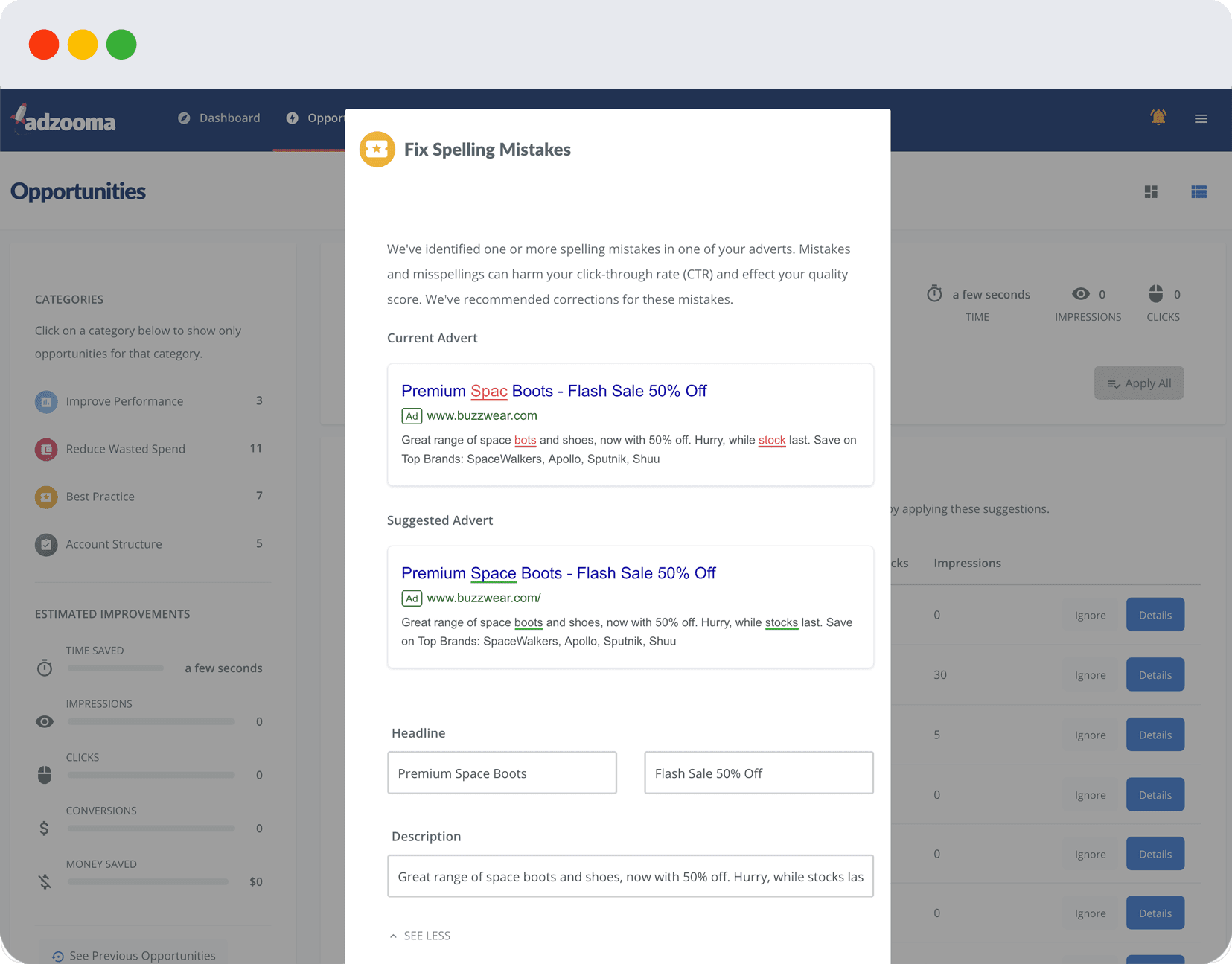 Adzooma Google Ads Tool Adzooma отслеживает производительность вашего PPC и выделяет то, что недополучено и перерасходовано в ваших рекламных кампаниях Google