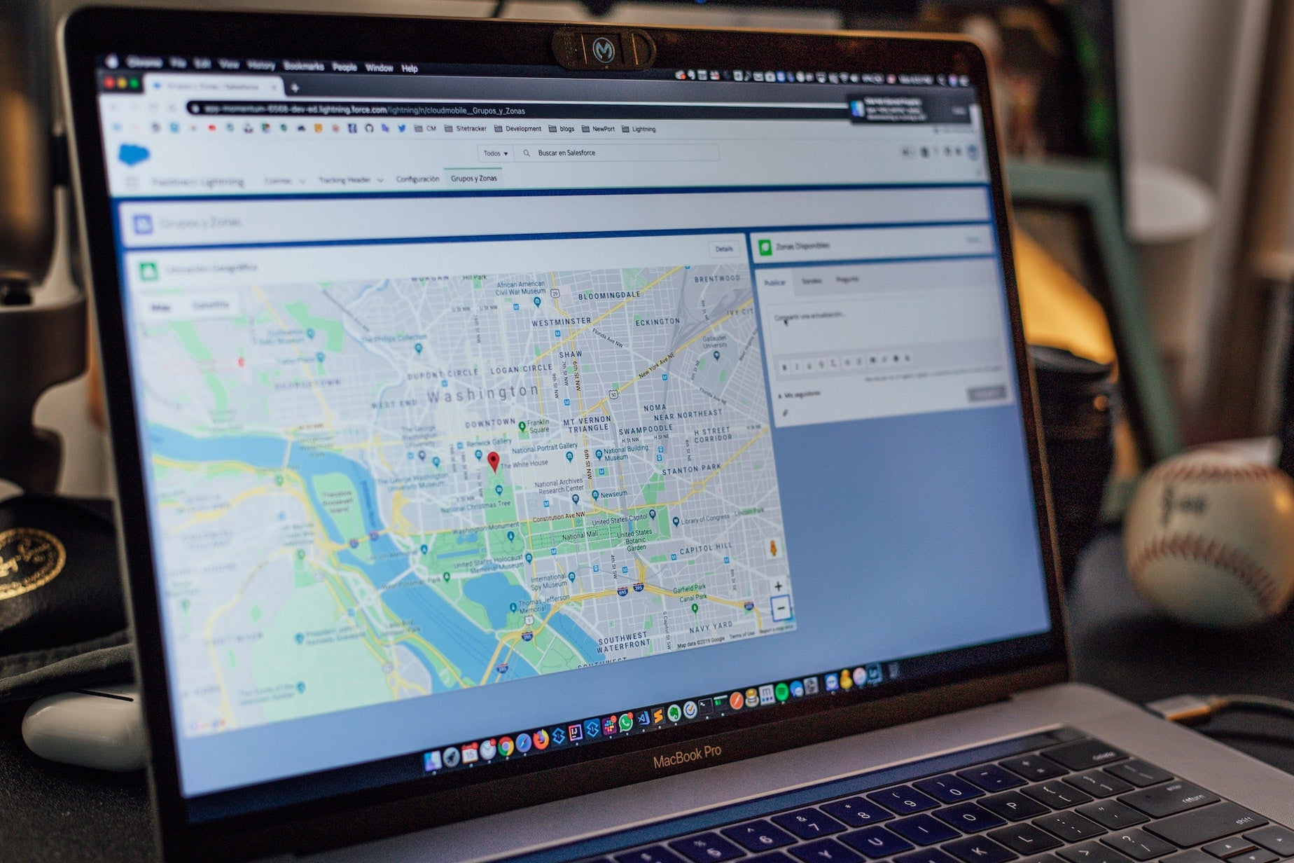 A person uses an analytics tool on their laptop