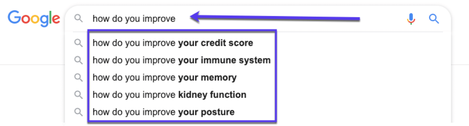 Использование автозаполнения Google для исследования ключевых слов