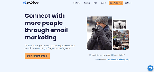 AWeber Homepage