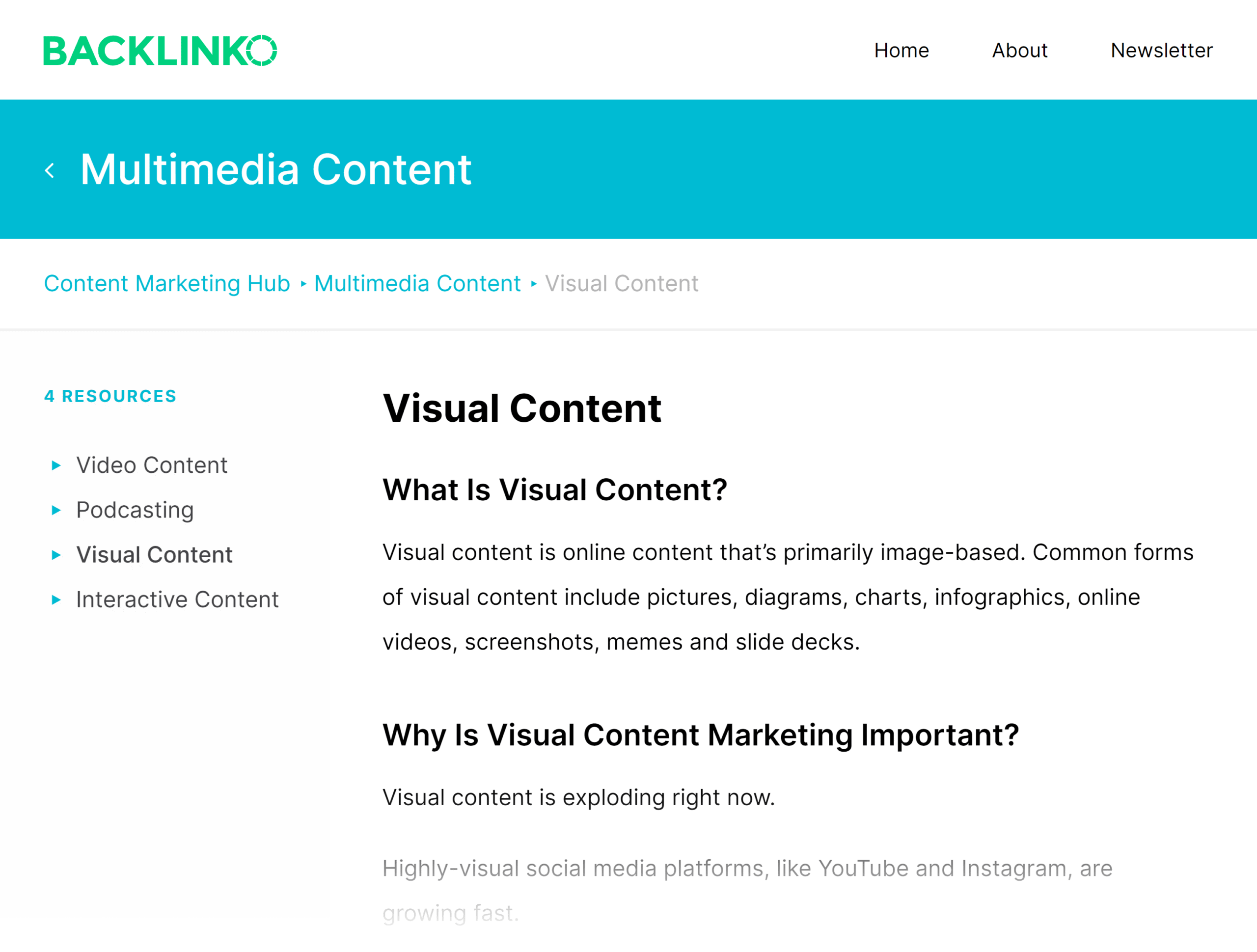 Backlinko – Content Marketing Hub – Visual Content
