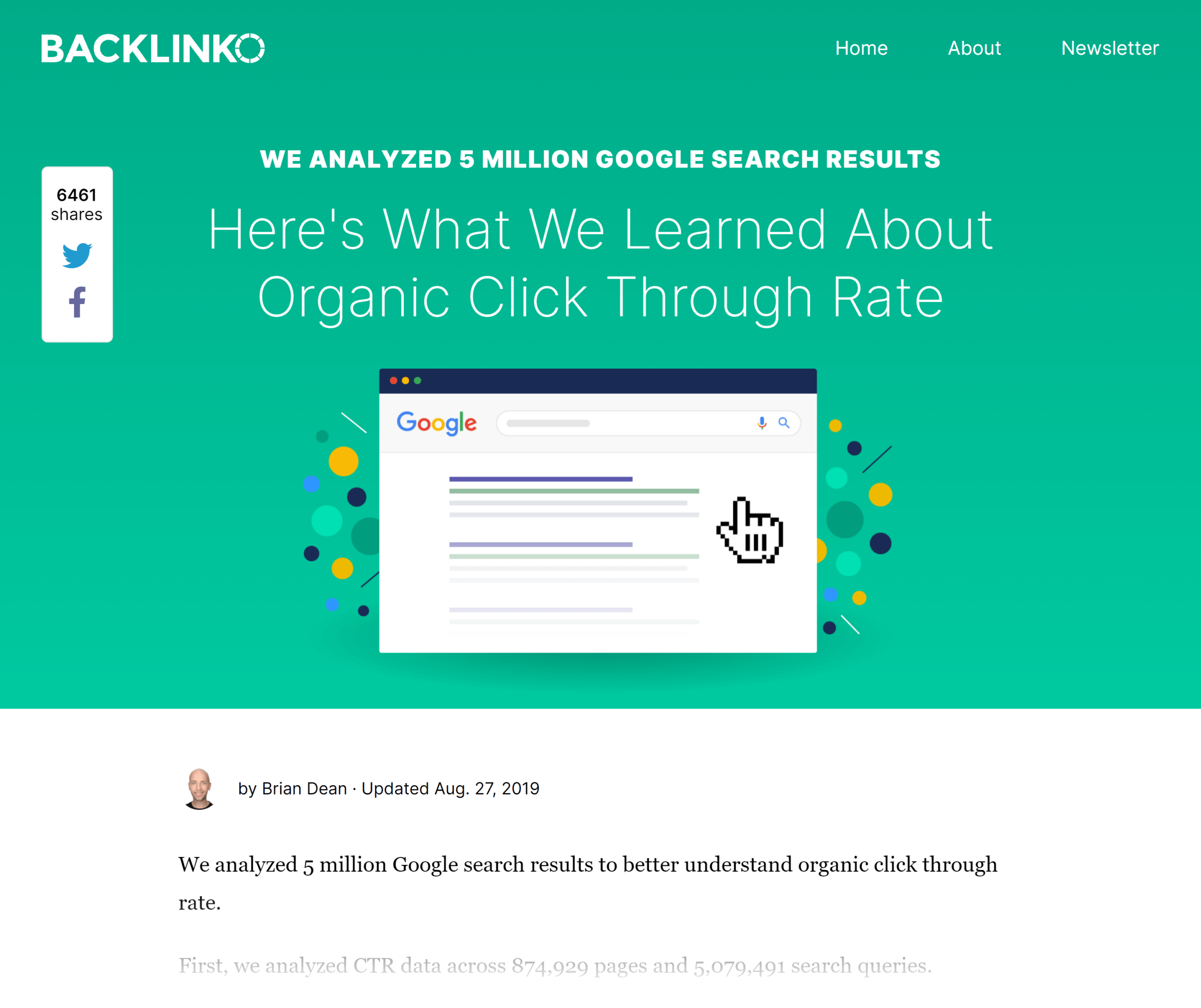 Backlinko – Google CTR Stats study