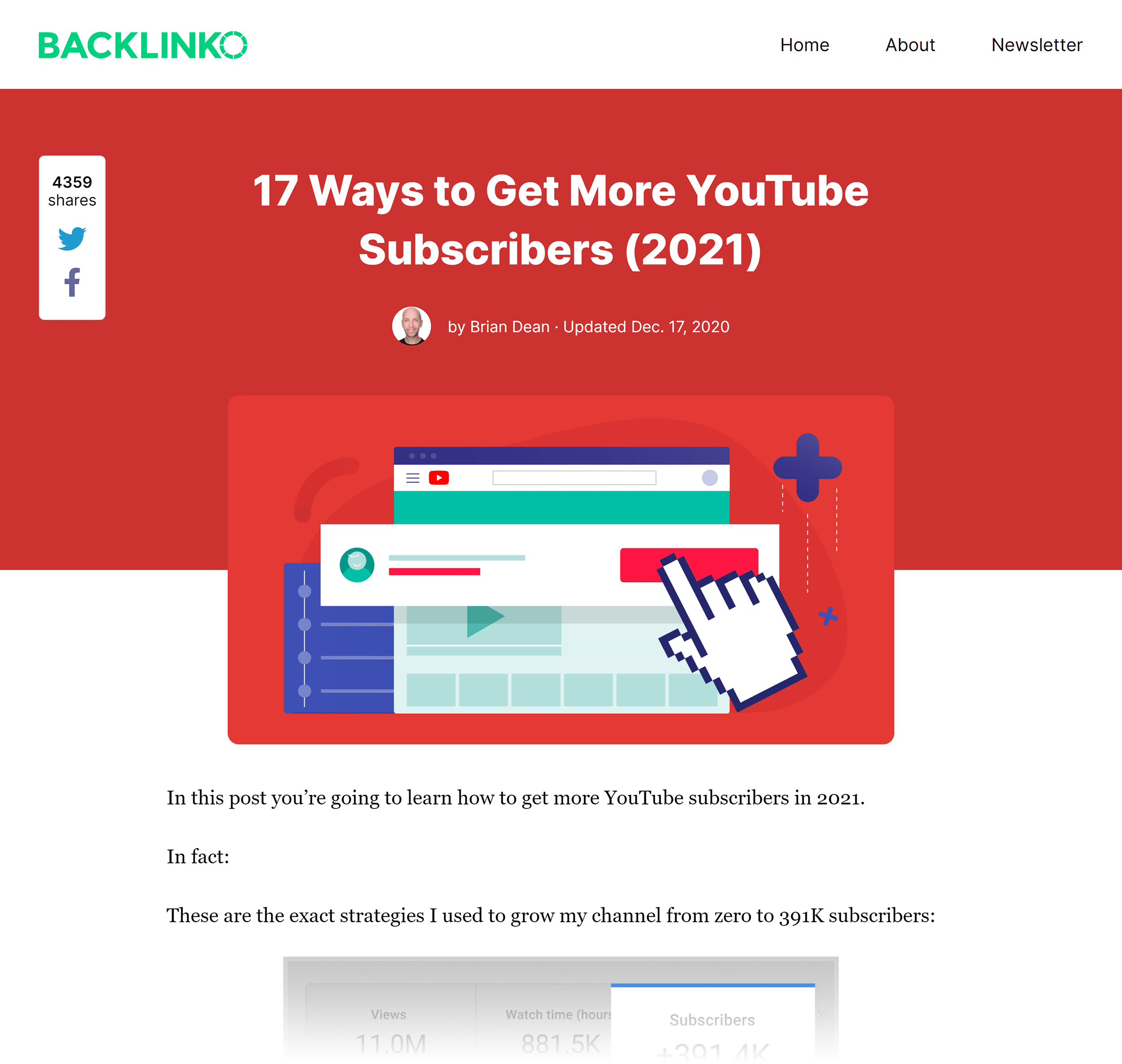Backlinko – How to get YouTube subscribers