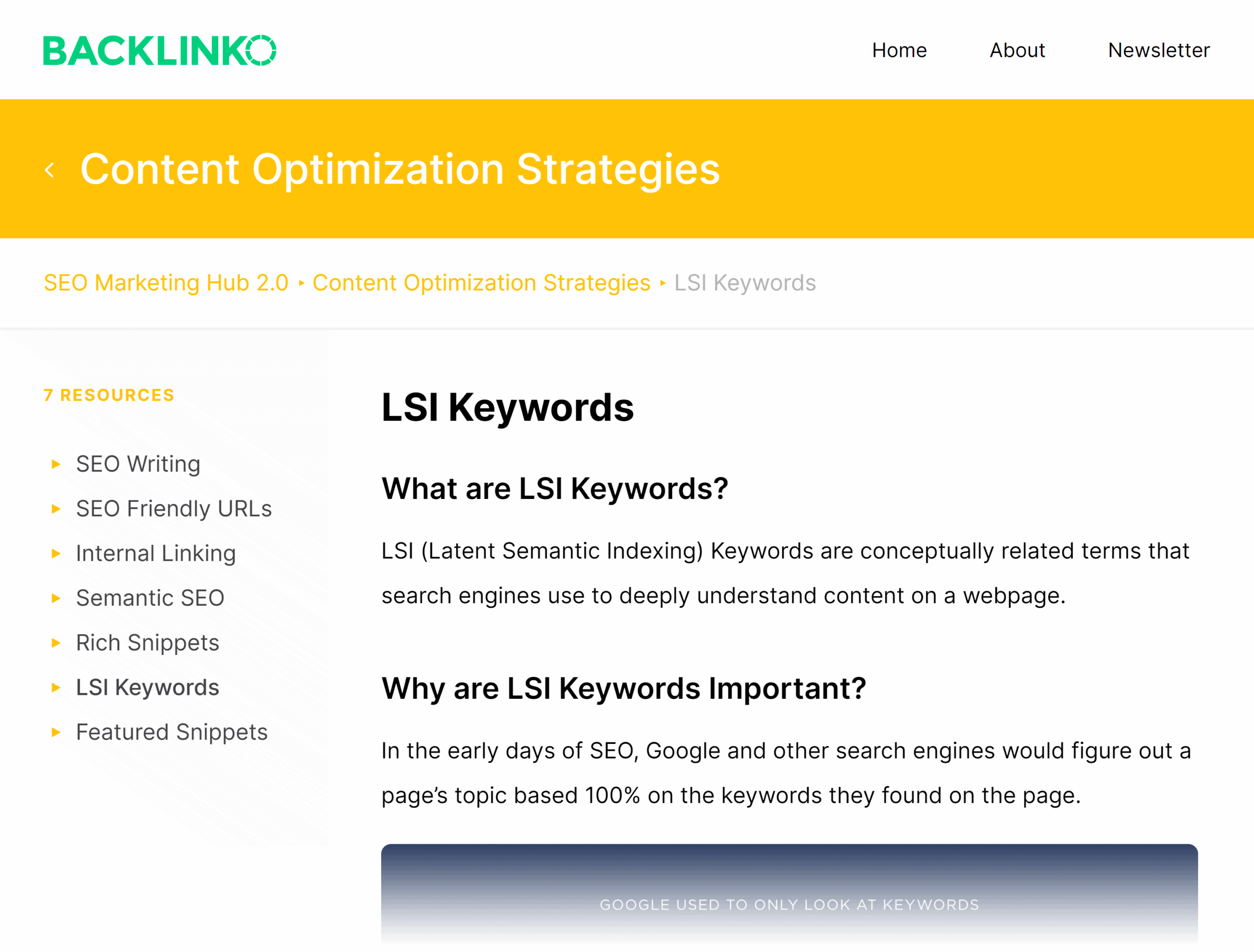 Backlinko – SEO Hub – LSI keywords