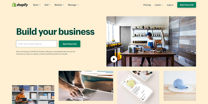 shopify ecommerce website builder for small business