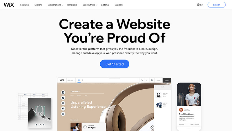 best mobile website builder - wix