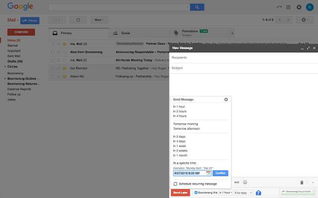 Best sales prospecting tools: Boomerang