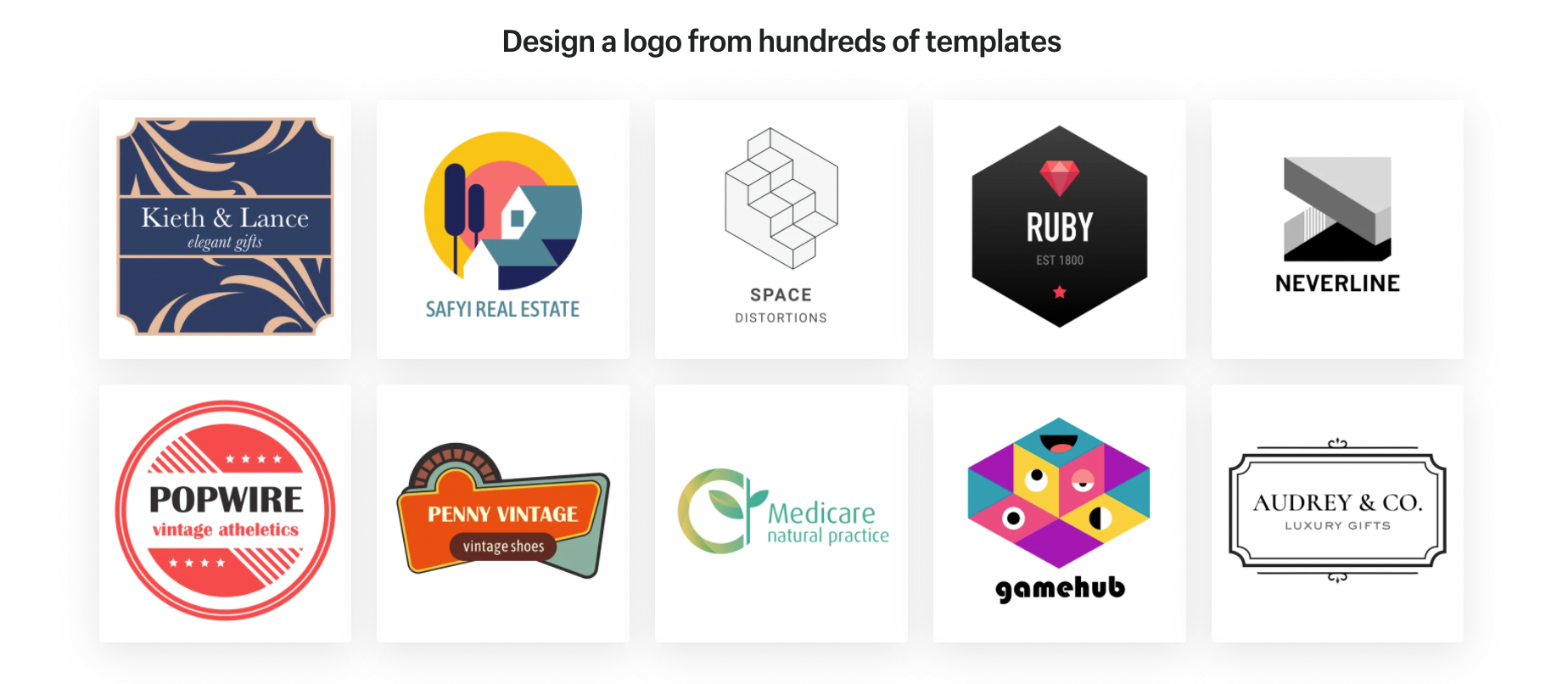 Different logos laid out on a white background