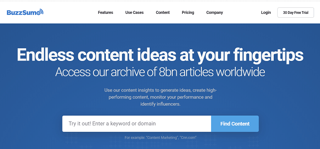 BuzzSumo Homepage