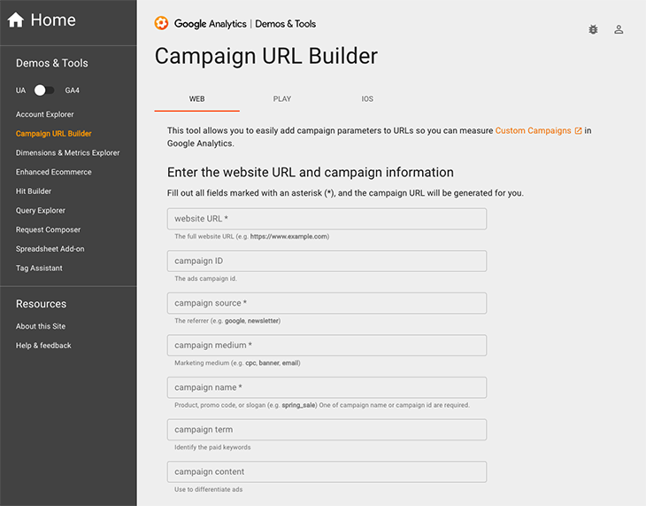 Google campaign url builder - цифровой инструмент