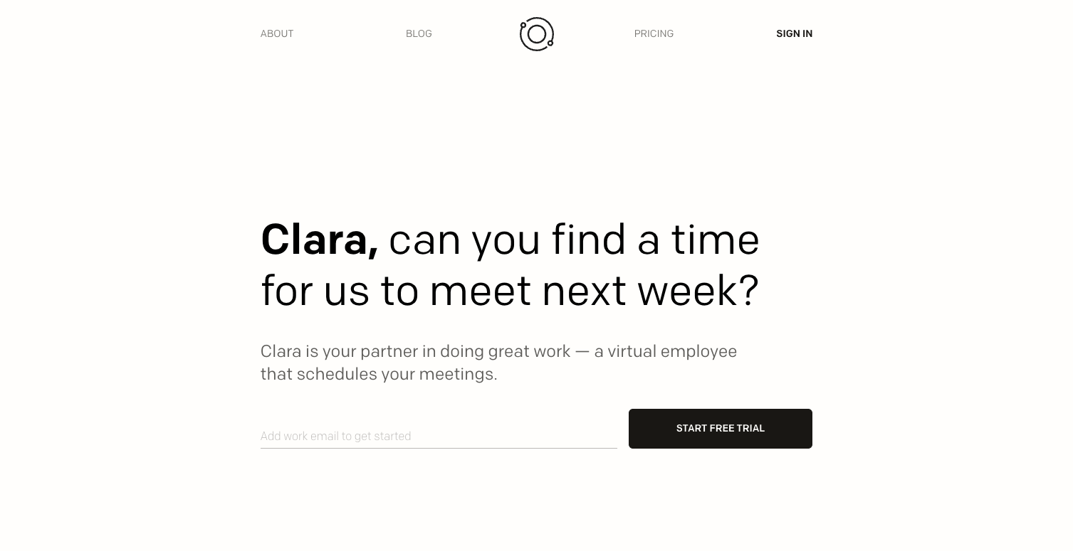 ClaraLabs software used to find time on your calendar