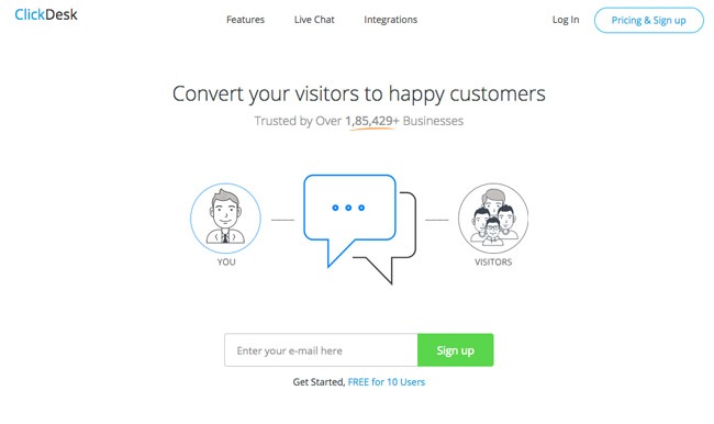 click desk live chat app