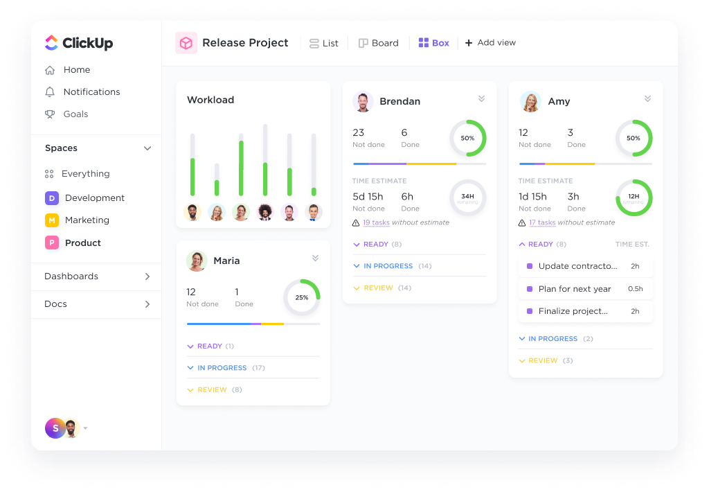 ClickUp is an all-in-one work productivity software