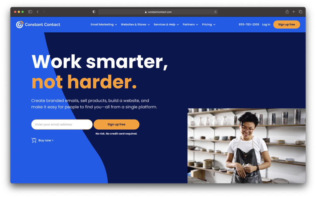 constant contact homepage - best email marketing platforms
