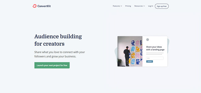 ConvertKit Homepage