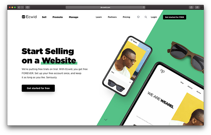 best free ecommerce website builder - ecwid