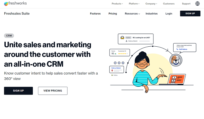 Freshsales Homepage