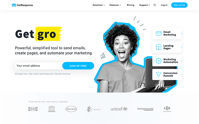 GetResponse Homepage Screenshot