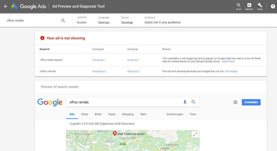 Инструмент предварительного просмотра и диагностики рекламы Google Ads Инструмент предварительного просмотра и диагностики рекламы Google Ads