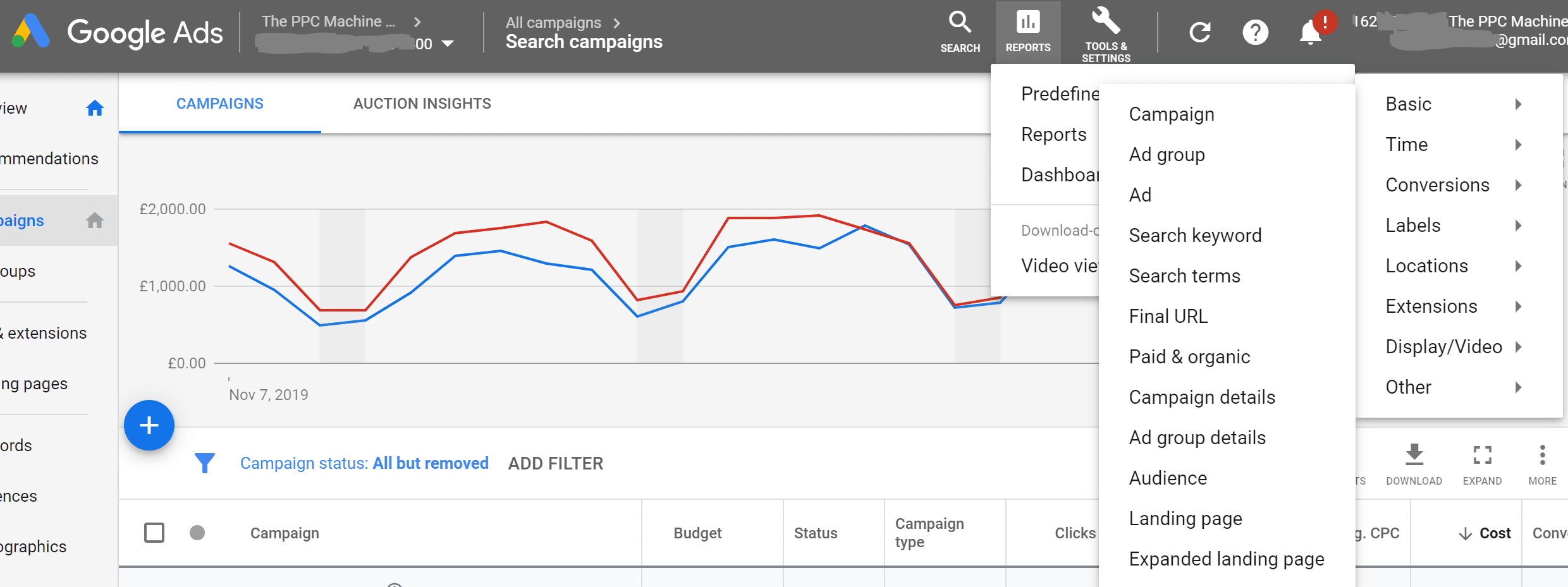 Размеры Google Ads (предопределенные отчеты) Измерения-это предопределенные отчеты, встроенные в Google Ads