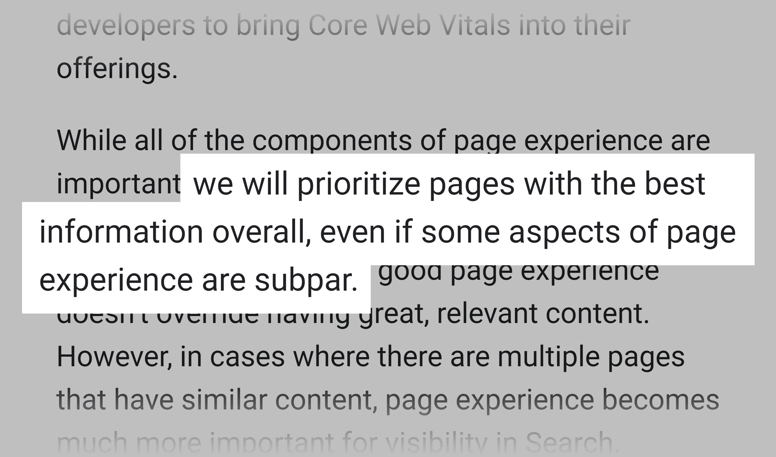 Google on ranking pages