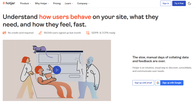 Hotjar Homepage