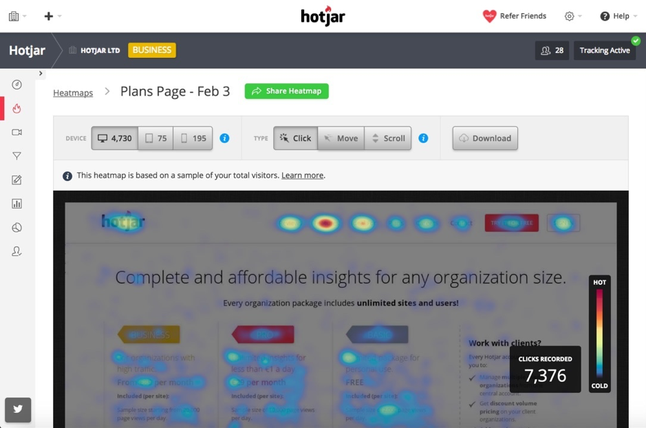 hotjar example