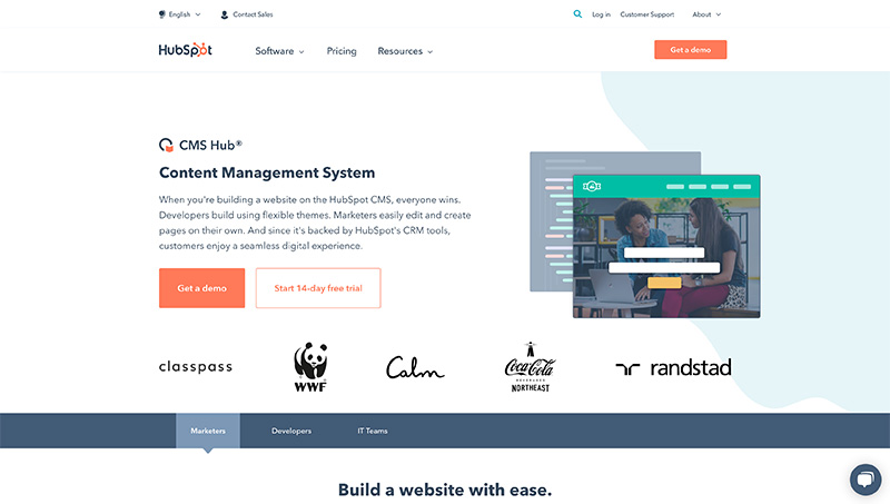 hubspot cms hub - bes website builder for small business