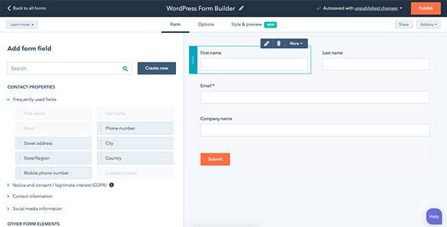 wordpress ecommerce plugin - hubspot dashboard