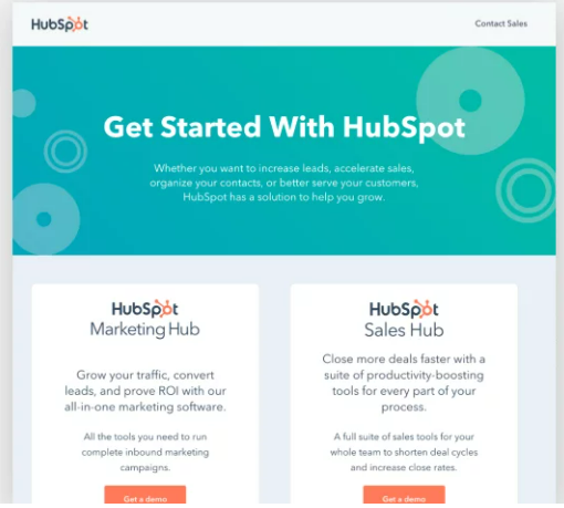 hubspot landing page