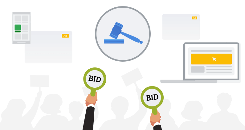 Google Ads Auction Bidding Graphic