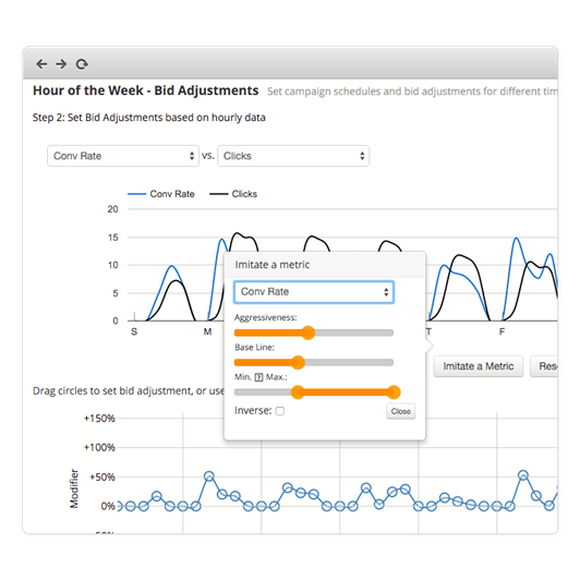 Screenshot of Optmyzr PPC Management Tools Campaign Schedule