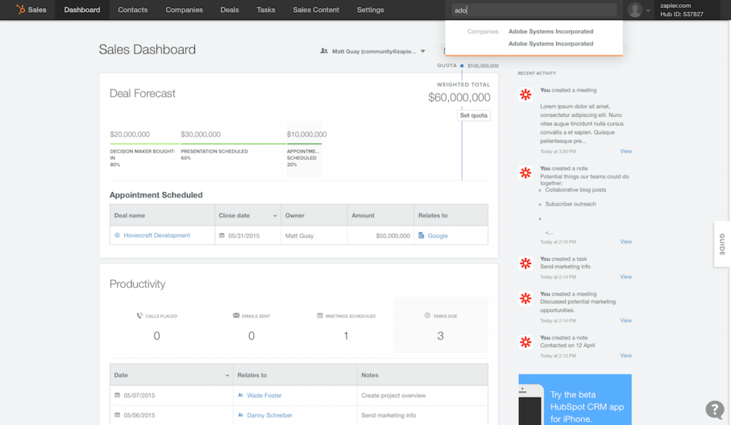 Hubspot crm