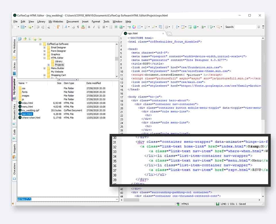 Website Editor - CoffeeCup HTML Editor