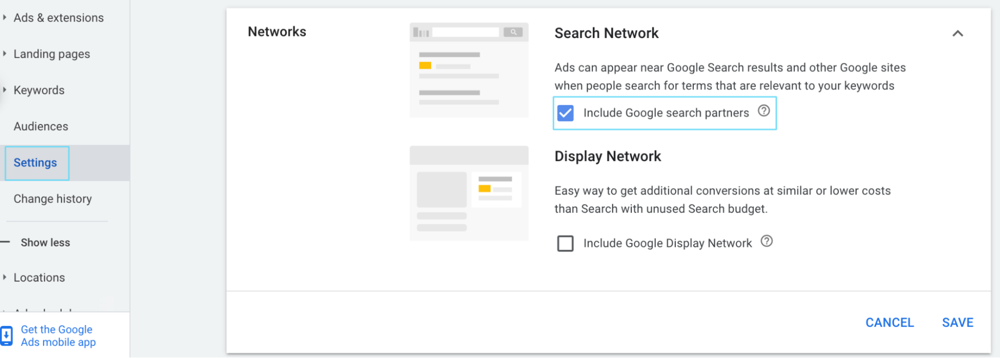 Remove search partners