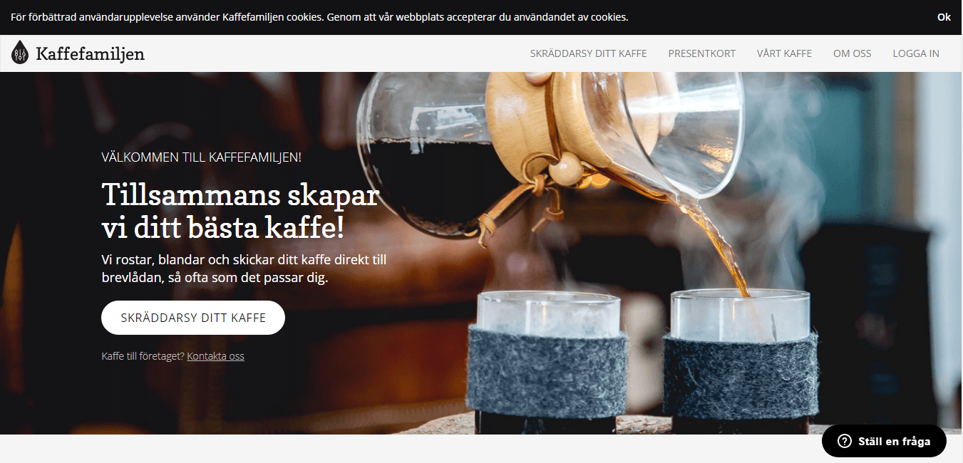 ecommerce website - kaffefamiljen
