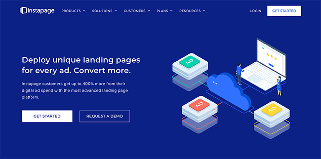 Instapage Homepage Screenshot