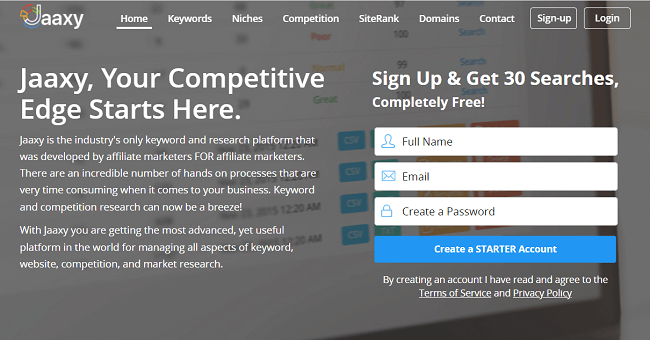 Jaaxy Homepage