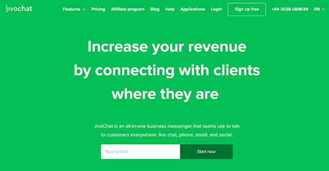 JivoChat Homepage