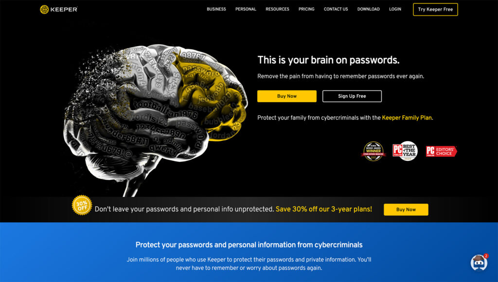 keeper security password manager homepage