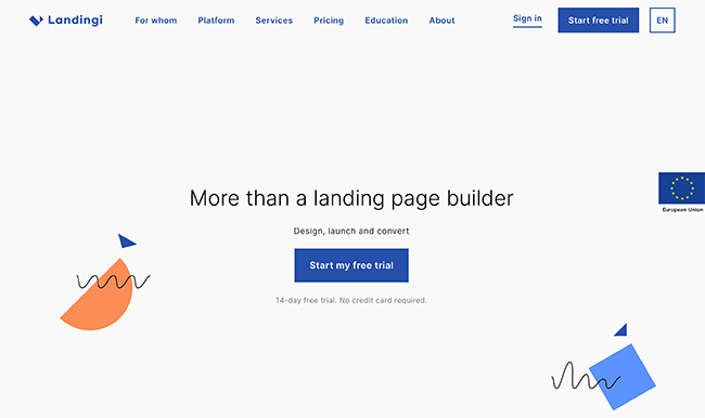Landingi Homepage Screenshot