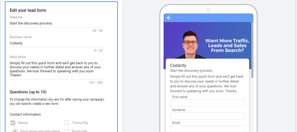 Ultimate Guide to Paid Search Advertising 26 Lead Form Extension Form