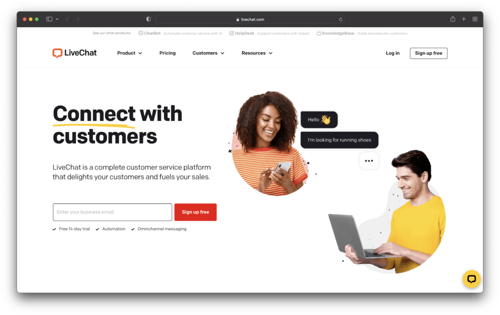 livechat - best help desk software for small business